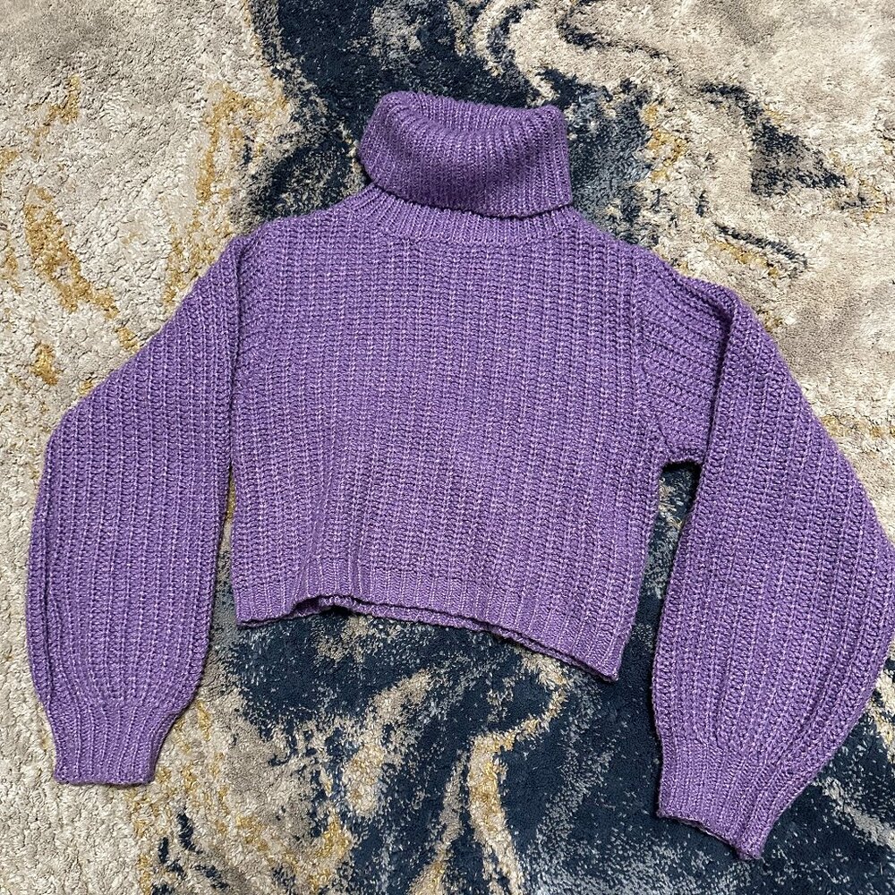 Purple Crop Sweater Top